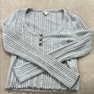 Women's Gray Ribbed Sweater